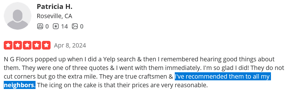 Recommended to neighbors